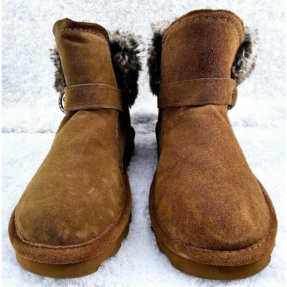 BEARPAW Koko Hickory Suede Faux Fur Winter Bootie Size 9 Medium New No Box - Picture 3 of 9
